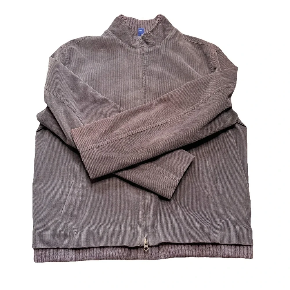 J. Crew Brown Corduroy Bomber Jacket-Coat Lining‎ 100% Cotton SZ L Sleeve Lining